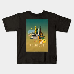 Belgique,Travel Poster Kids T-Shirt